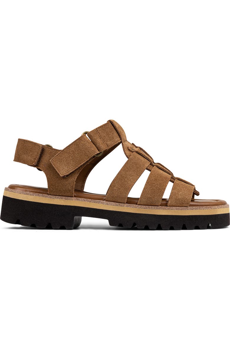 Donald Pliner Pryme Lug Sole Fisherman Sandal, Alternate, color, Saddle