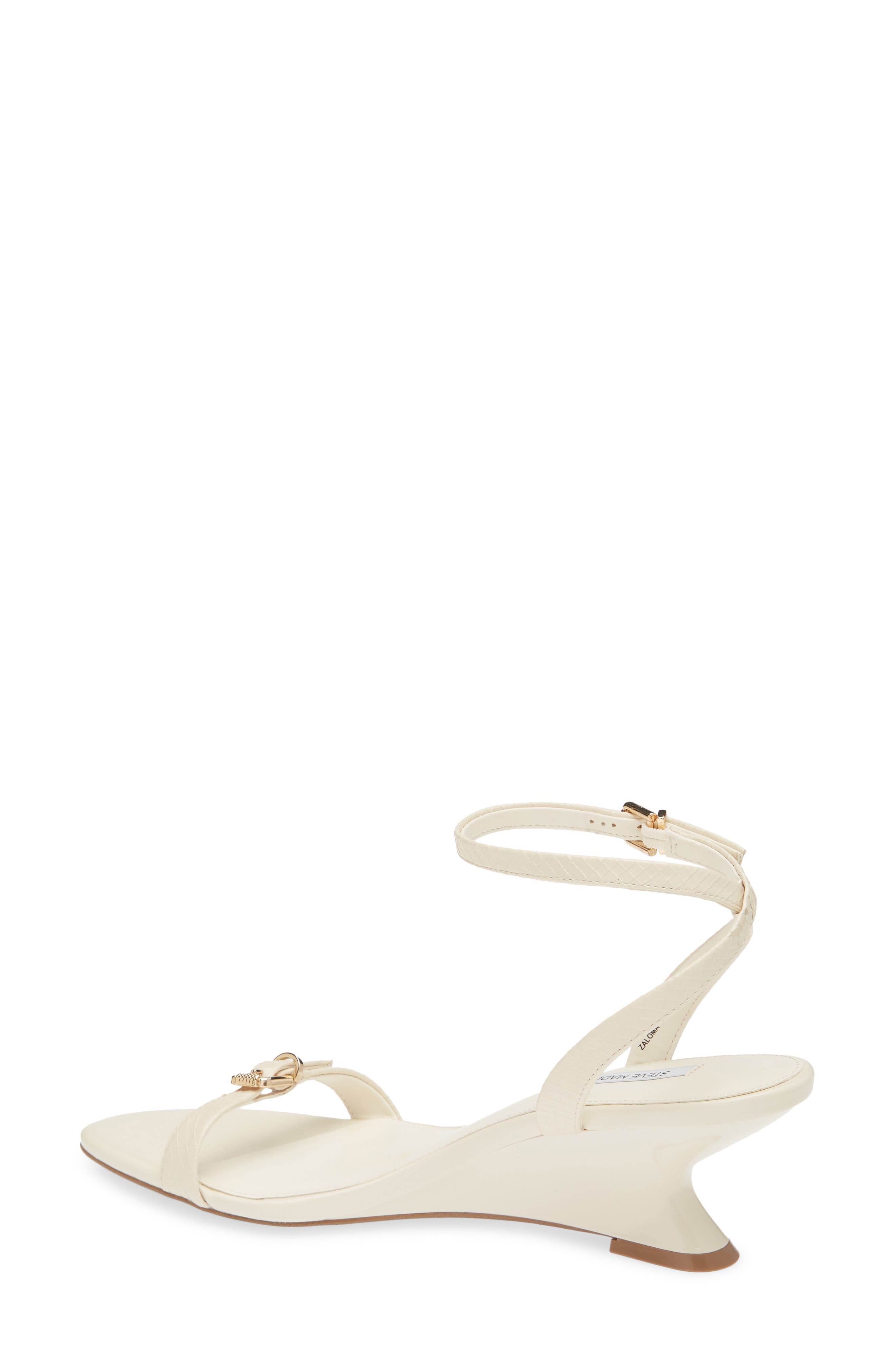 Zaloma Ankle Strap Wedge Sandal, Alternate, color, BONE