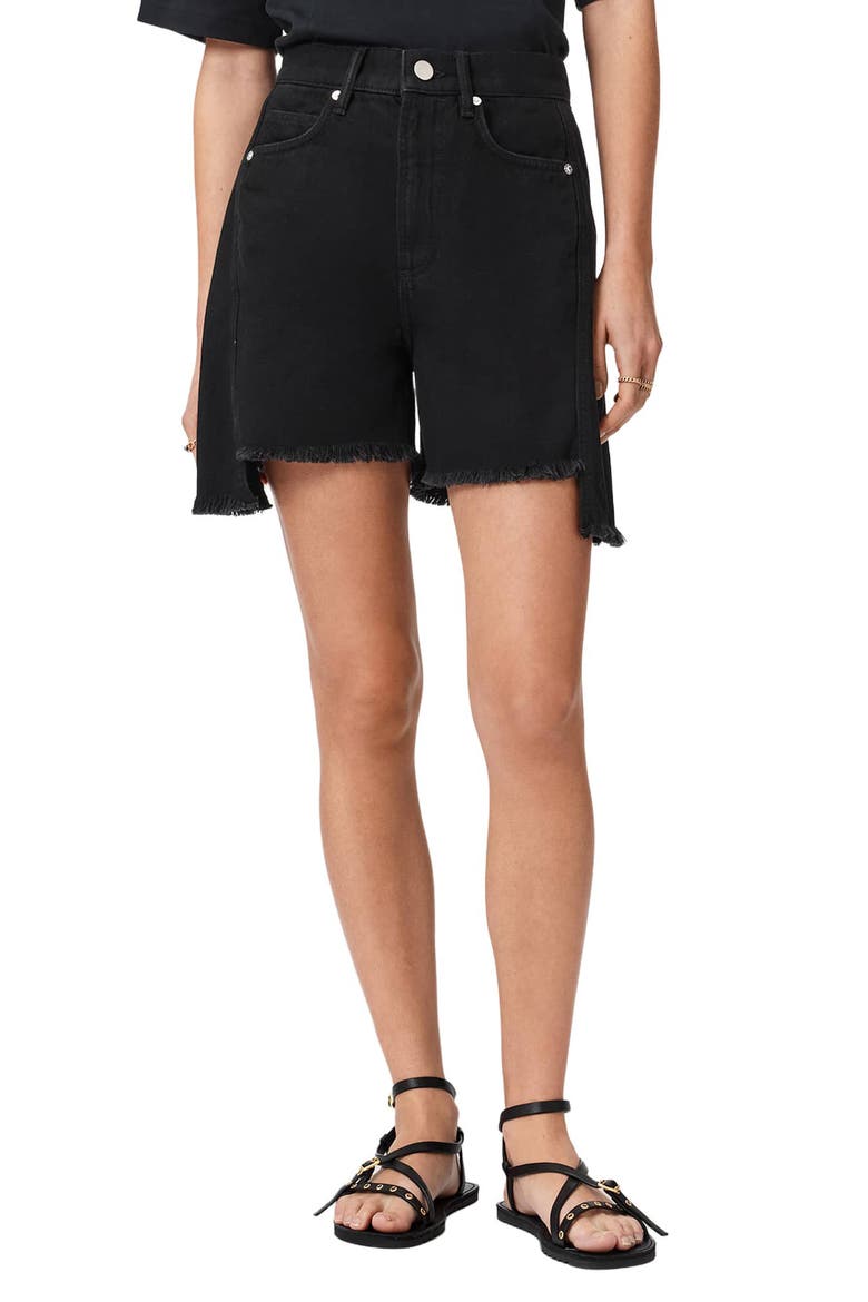 Frankie Cutoff Denim Shorts, Main, color, BLACK