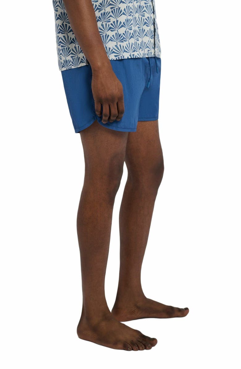 Onia Nylon Crinkle 4" Scallop Swim Trunk, Alternate, color, Pool Blue