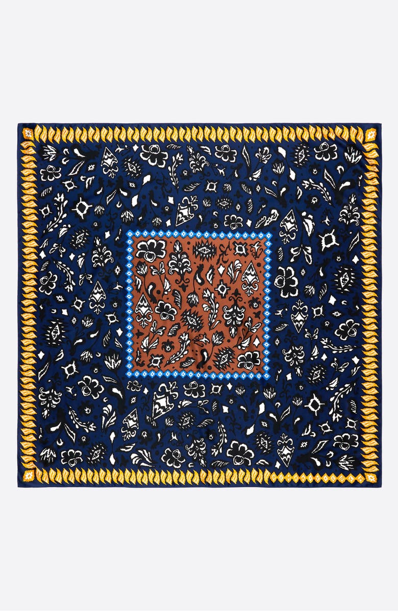Bimba y Lola Ikatmix Print Scarf, Main, color, Navy