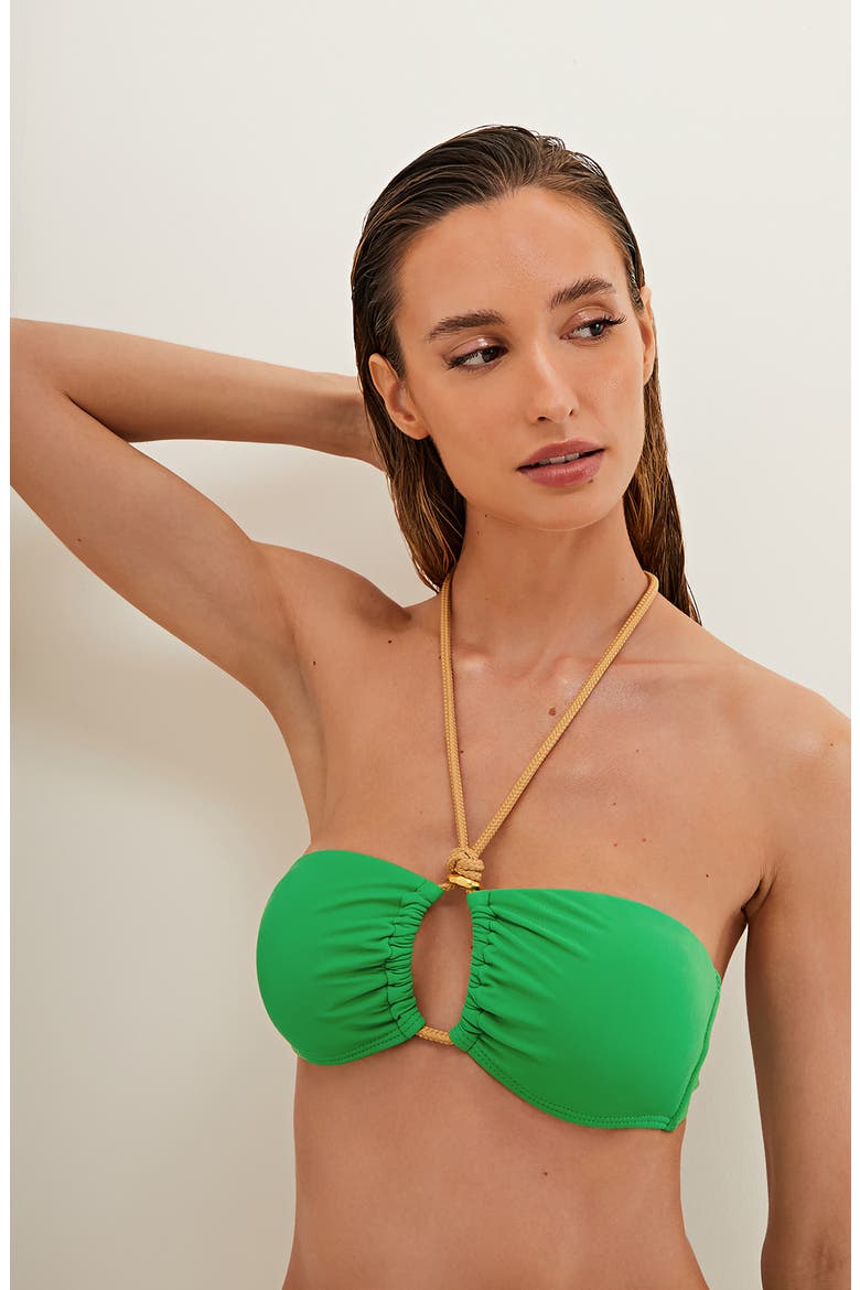 Gal Isa Bandeau Bikini Top, Alternate, color, GREEN