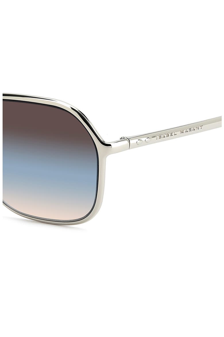 57mm Square Sunglasses, Alternate, color, PALLADIUM/ BROWN TEAL
