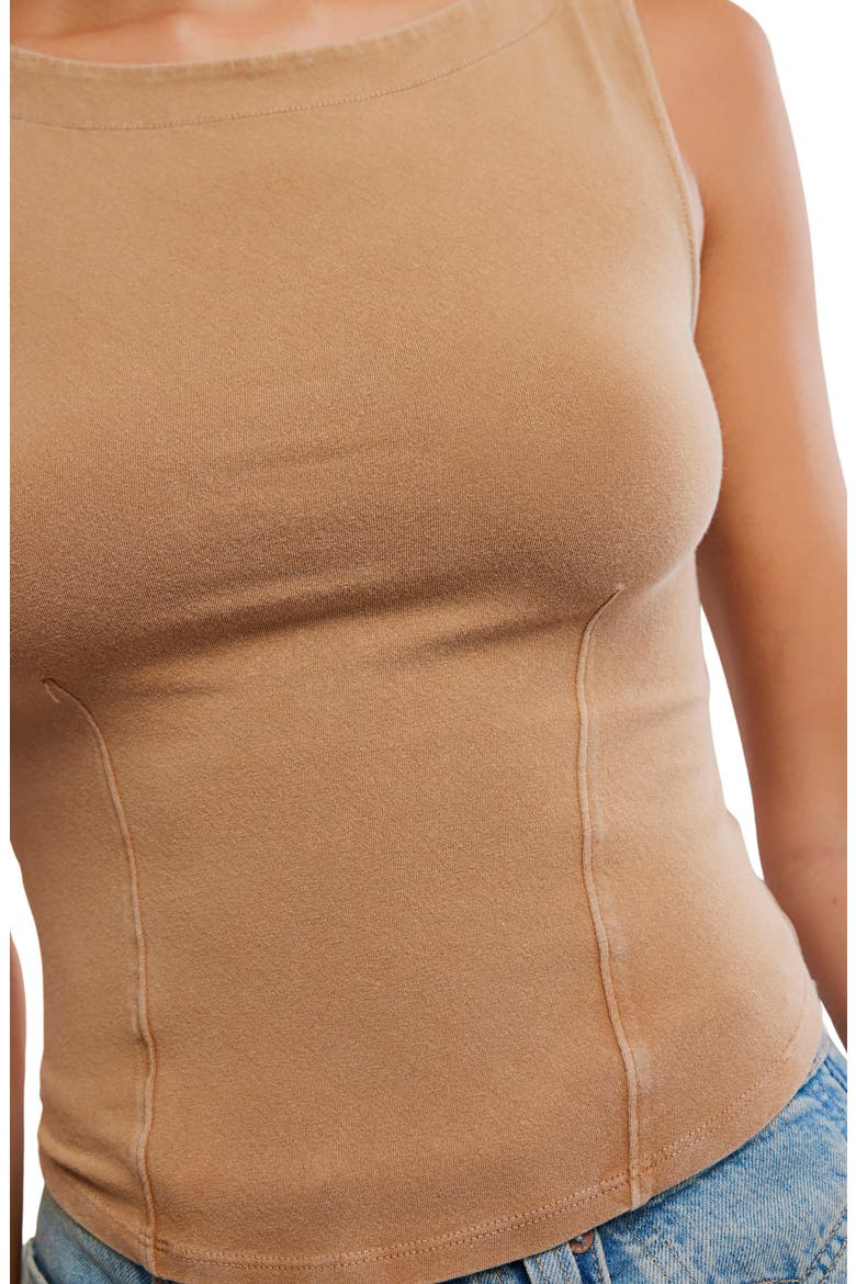 Iconic Boat Neck Tank, Alternate, color, TANNIN