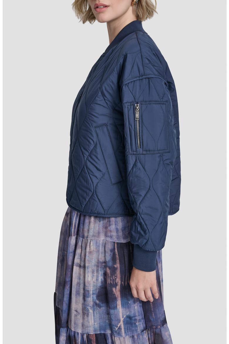 Quilted Bomber Jacket, Alternate, color, HUDSON BLUE