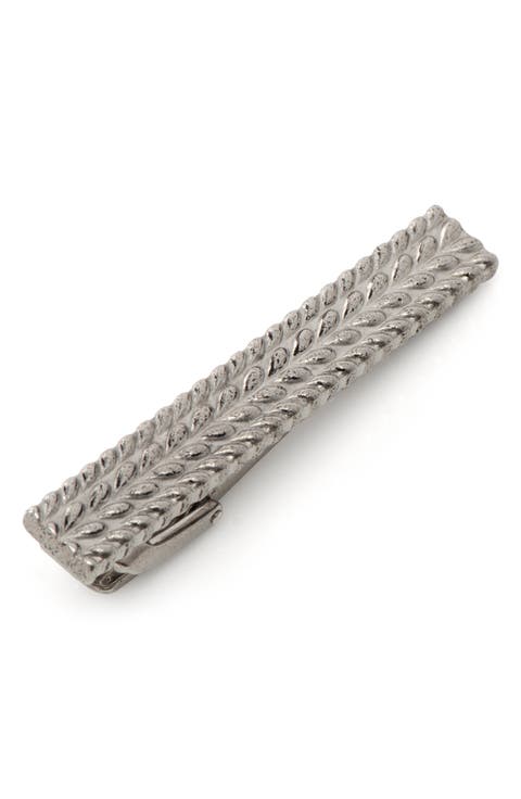 Antique Herringbone Stainless Steel Tie Bar