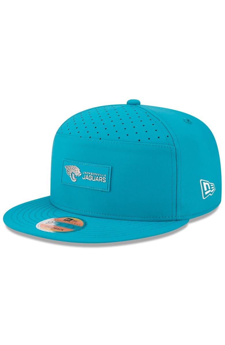 New Era Men's New Era Teal Jacksonville Jaguars 2025 Sideline  Split Panel 9FIFTY Snapback Hat, Main, color, Teal