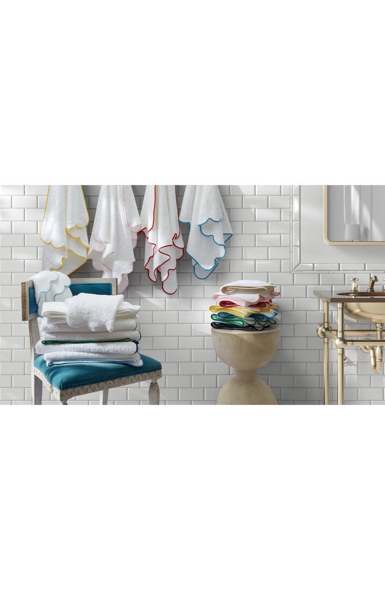 Matouk Cairo Scallop Washcloth, Alternate, color, White