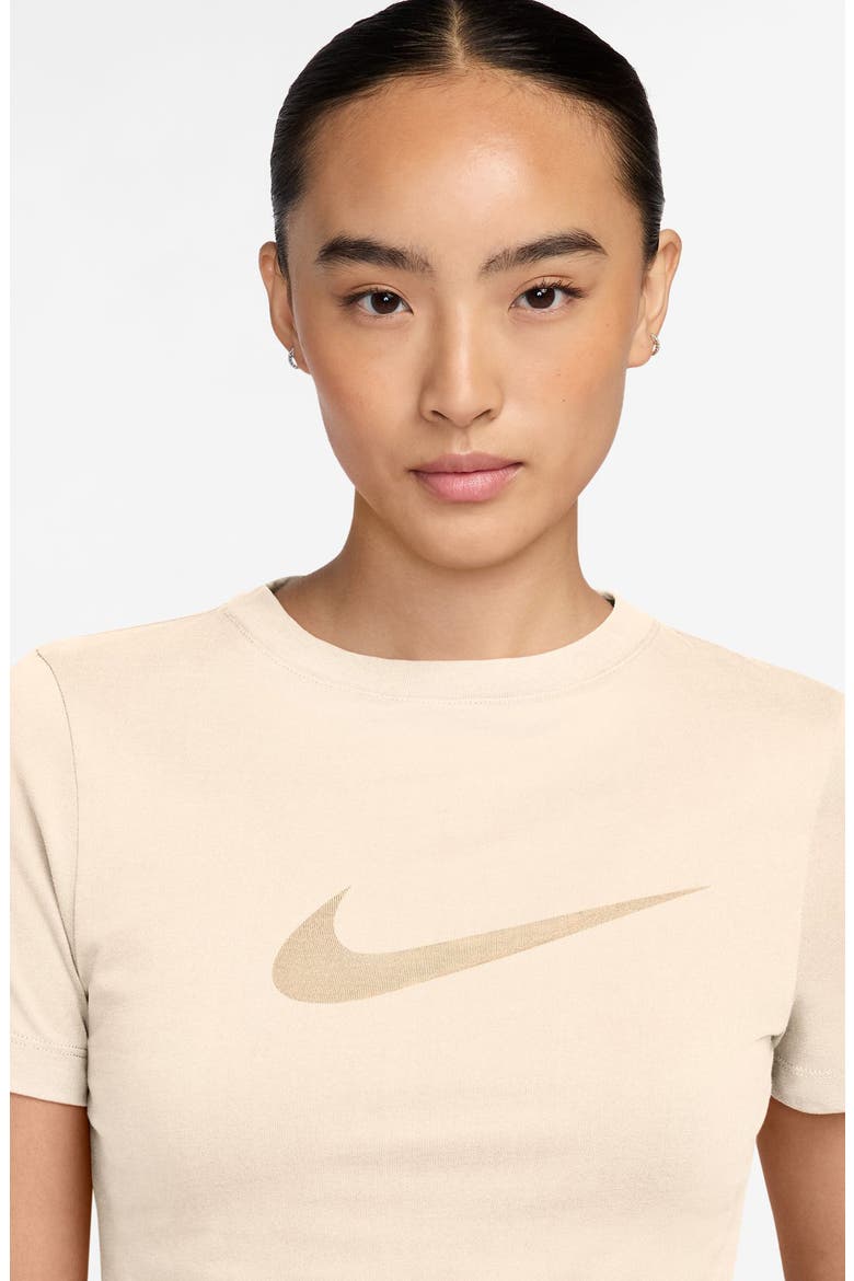 Sportswear Swoosh Burnout Logo T-Shirt, Alternate, color, CHALK/ CHALK