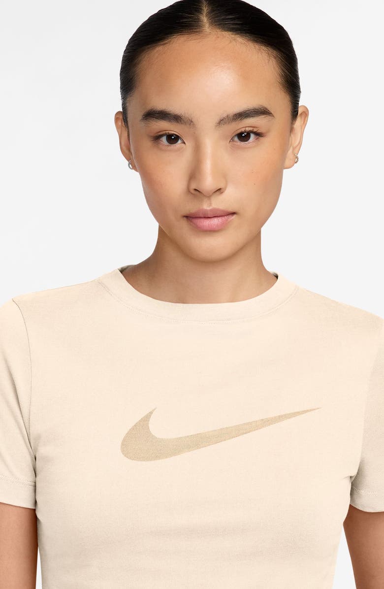 Nike Sportswear Swoosh Burnout Logo T-Shirt, Alternate, color, Chalk/ Chalk