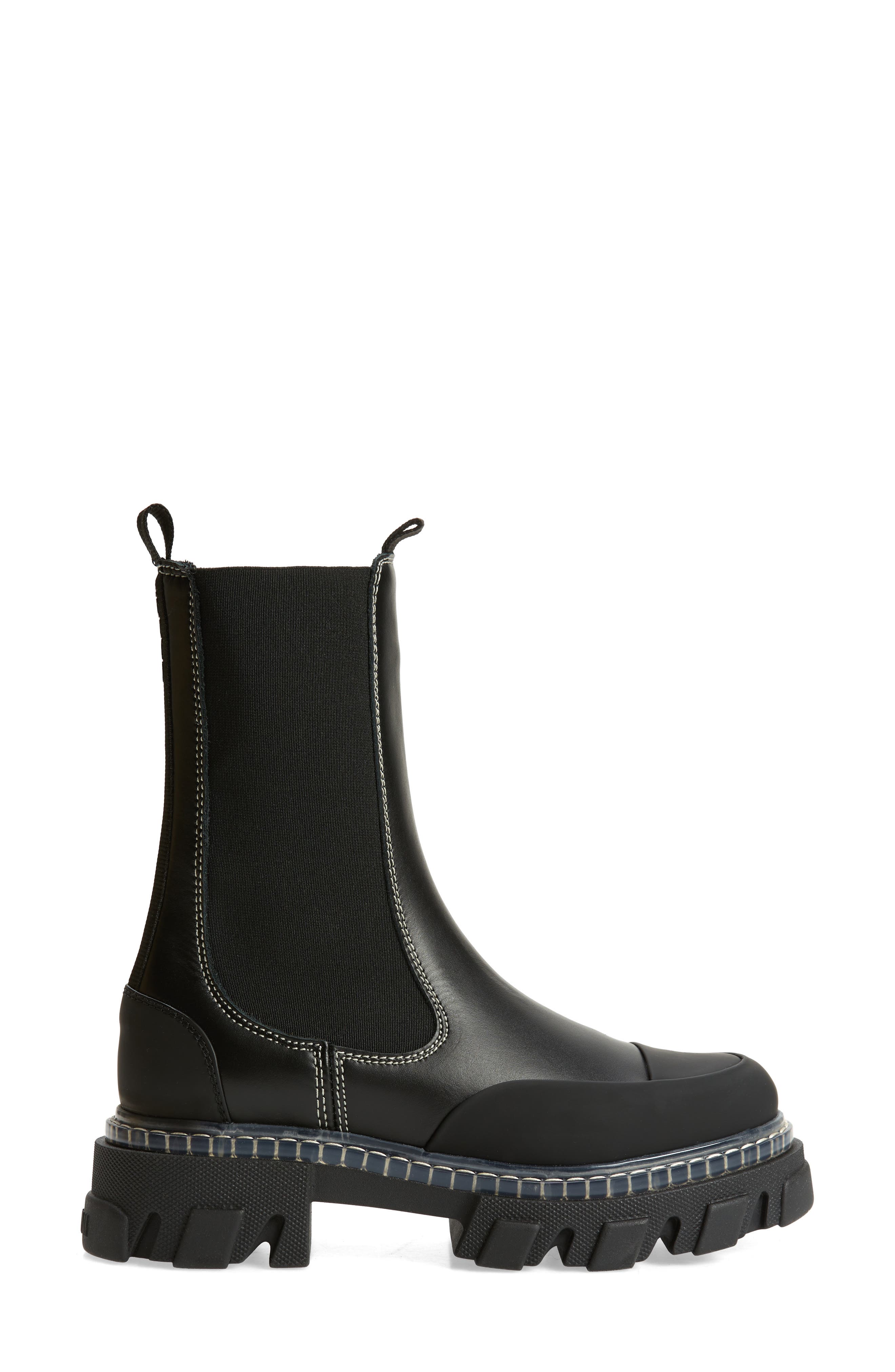 Ganni Cleated Mid Chelsea Boot, Alternate, color, 