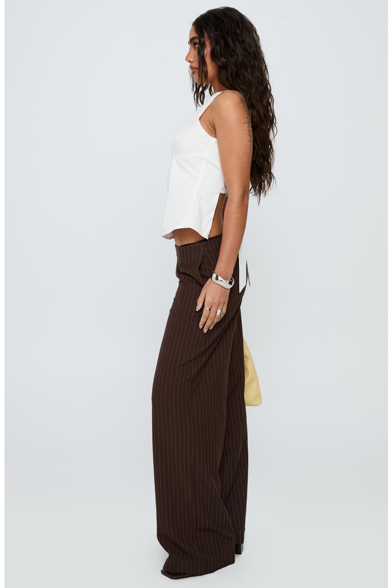 Khane Low Rise Wide Leg Pants, Alternate, color, BROWN PINSTRIPE