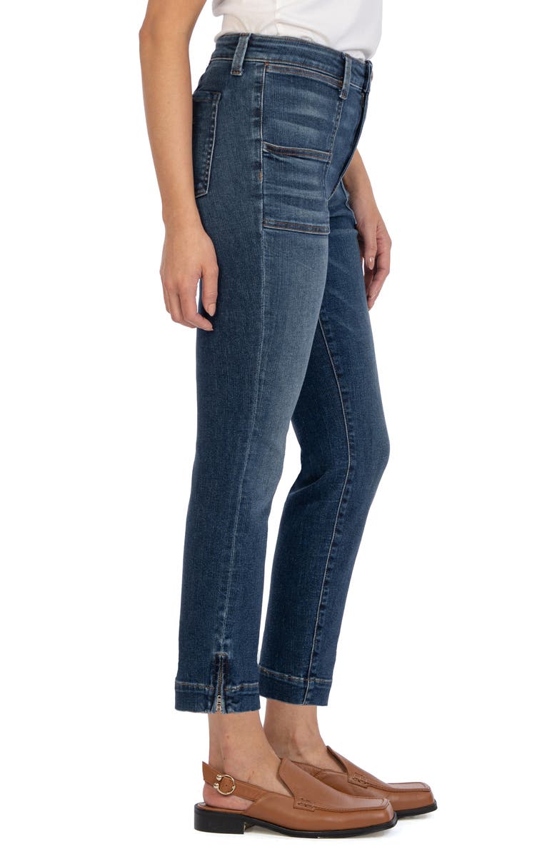 KUT from the Kloth Reese High Waist Ankle Slim Straight Leg Jeans, Alternate, color, 