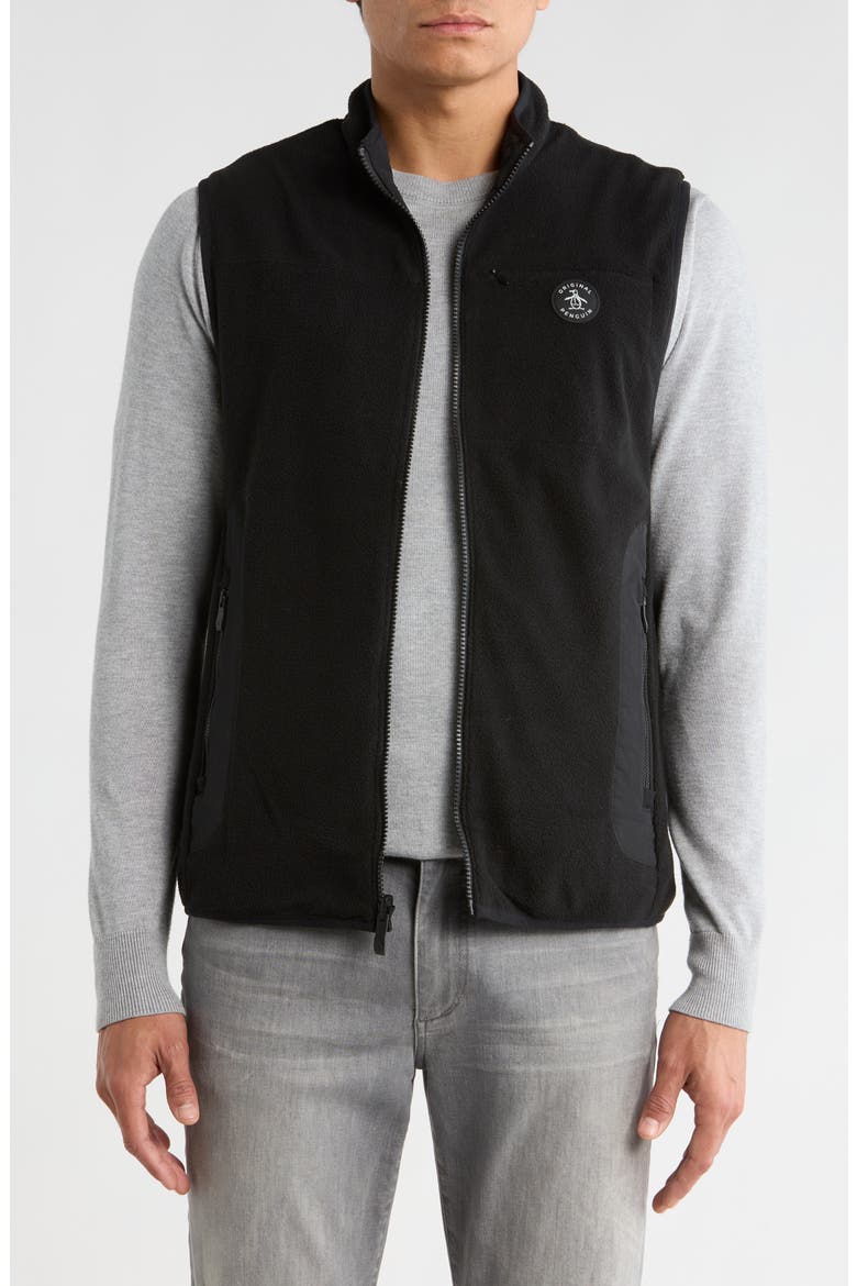 Reversible Polar Fleece Vest, Main, color, CAVIAR