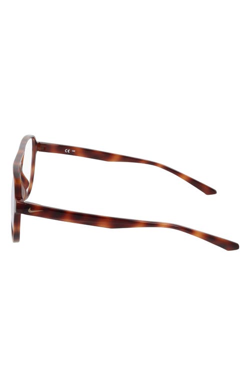 Nike Vital Drift 57mm Aviator Blue Light Blocking Reading Glasses In Brown