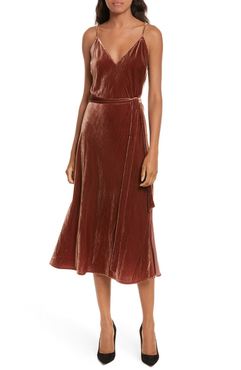 FRAME Velvet Slipdress, Main, color, 