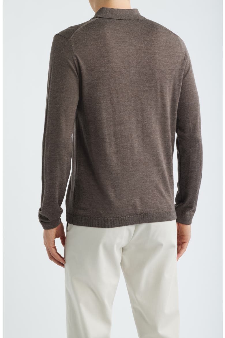 Long Sleeve Wool & Silk Polo Sweater, Alternate, color, TAUPE