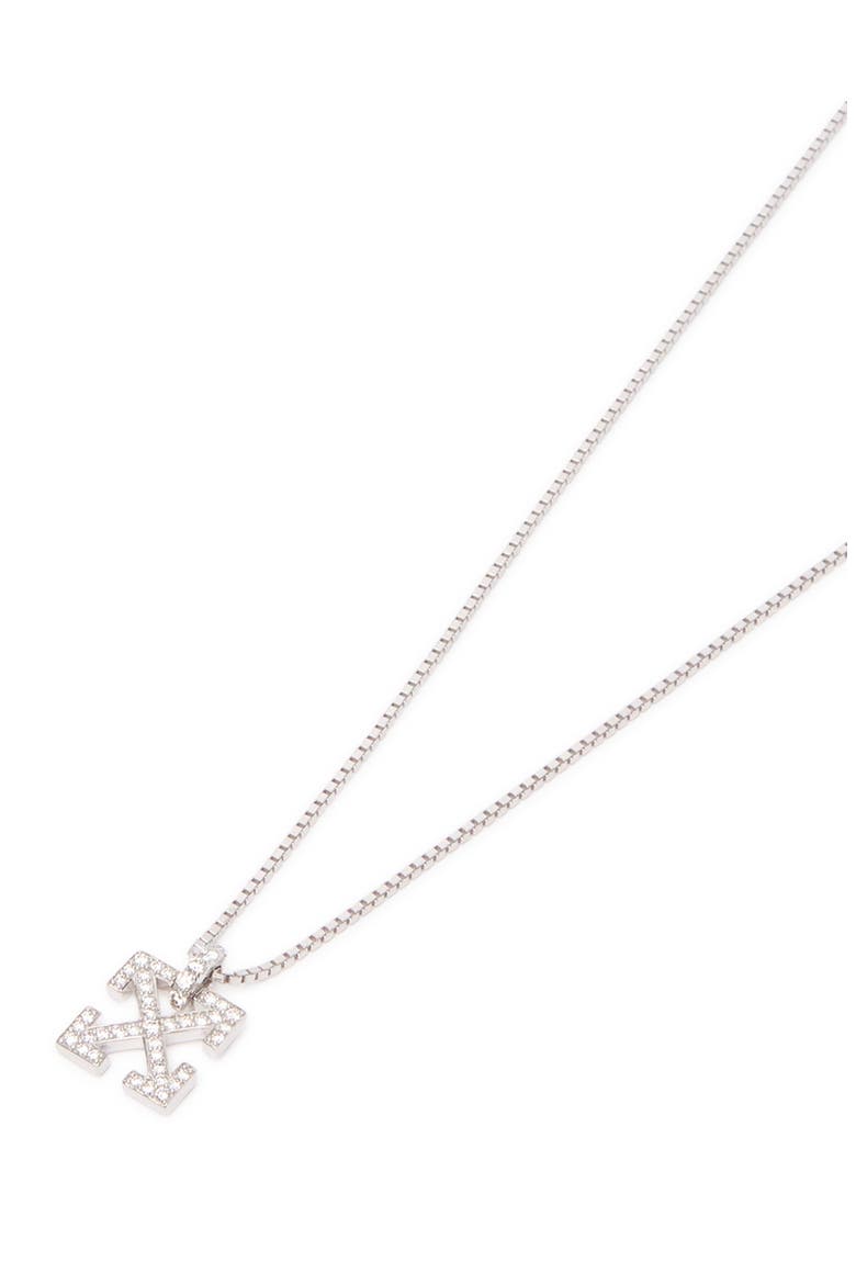 Lab Grown Diamond Pavé Arrow Pendant Necklace, Alternate, color, SILVER