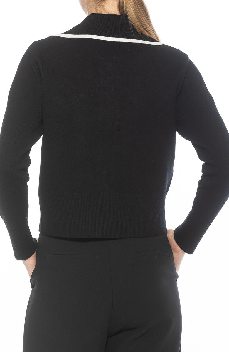 Alexia Admor Mari Tipped Sweater Jacket, Alternate, color, Black