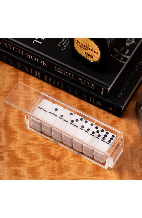 Shop Bey-berk Acrylic Domino Set In White
