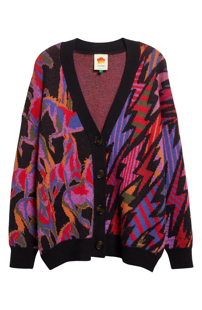 FARM Rio Wild Horses Mixed Pattern Cardigan, Alternate, color, 