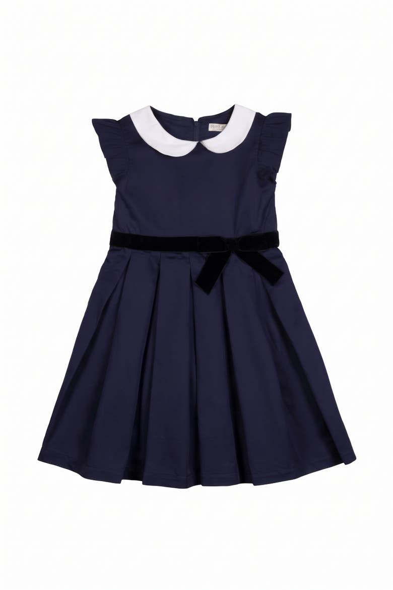 Kids' Organic Peter Pan Collar Party Dress, Main, color, Navy