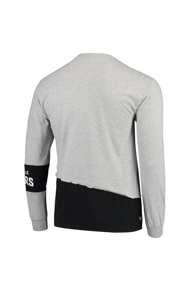 REFRIED APPAREL Men's Refried Apparel Gray/Black Jacksonville Jaguars Sustainable Upcycled Angle Long Sleeve T-Shirt, Alternate, color,