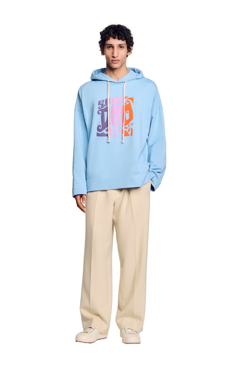 SANDRO Hooded sweatshirt, Alternate, color, Blue Sky