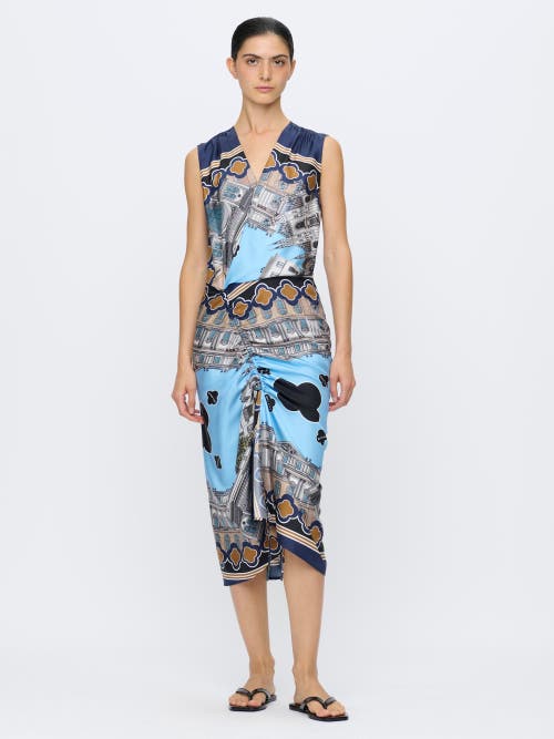 Callas Milano Agnes Sleeveless Draped Dress In Multi