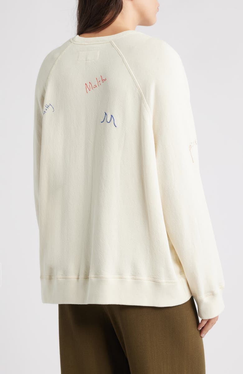 THE GREAT. The Slouch Crewneck Sweatshirt, Alternate, color, Washed White