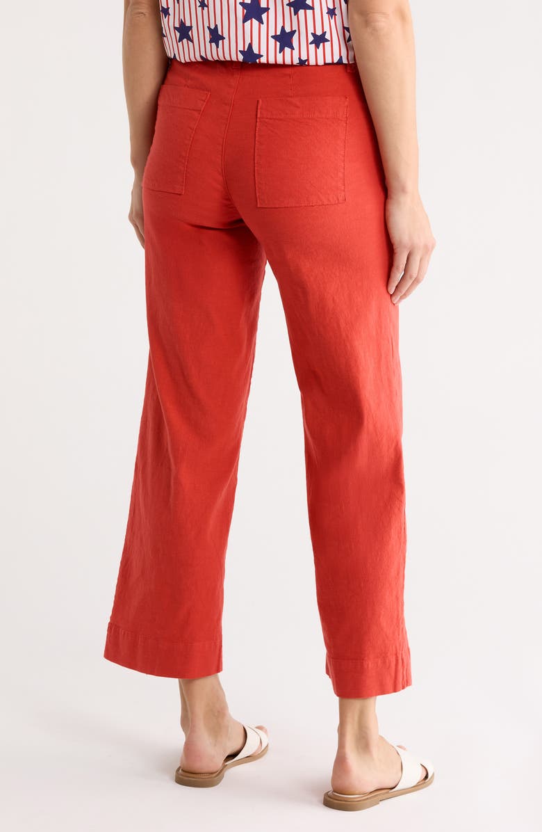 Frank & Eileen Wexford Wide Leg Cotton Pants, Alternate, color, Double Decker Red