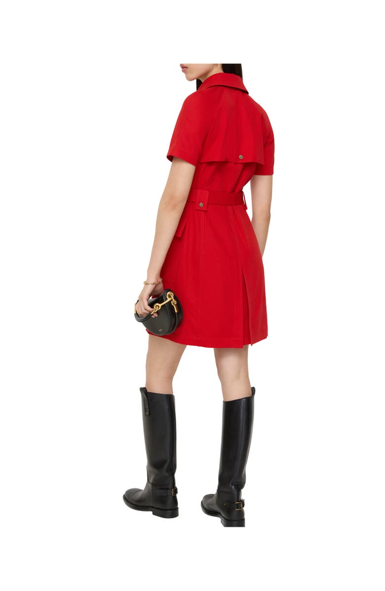 Burberry Wool Trench Dress, Alternate, color, Crayon Red