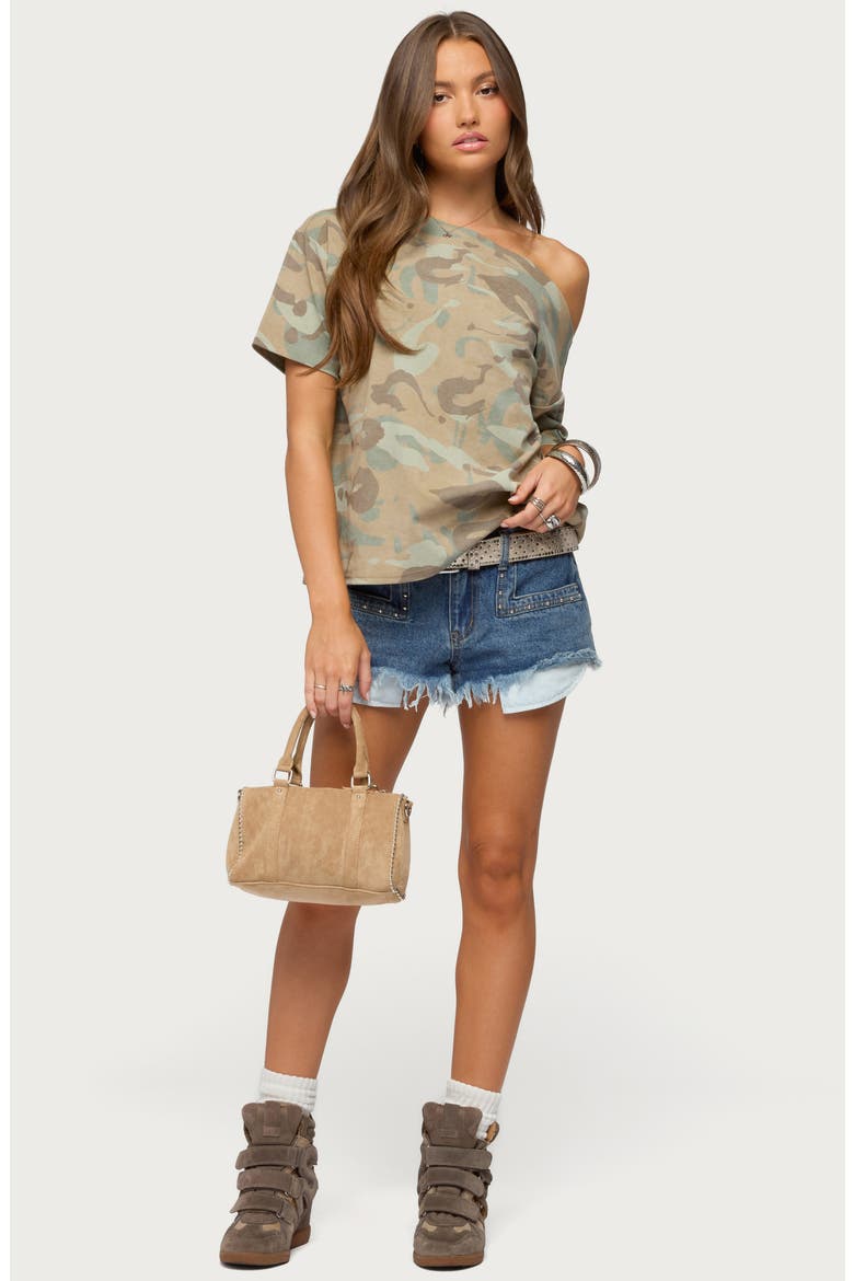 Miltah Camo Off-the-Shoulder Top, Alternate, color, SAGE