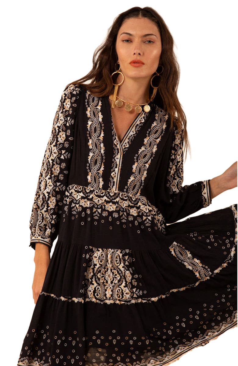 Hale Bob Emery Embroidered Dress, Alternate, color, 