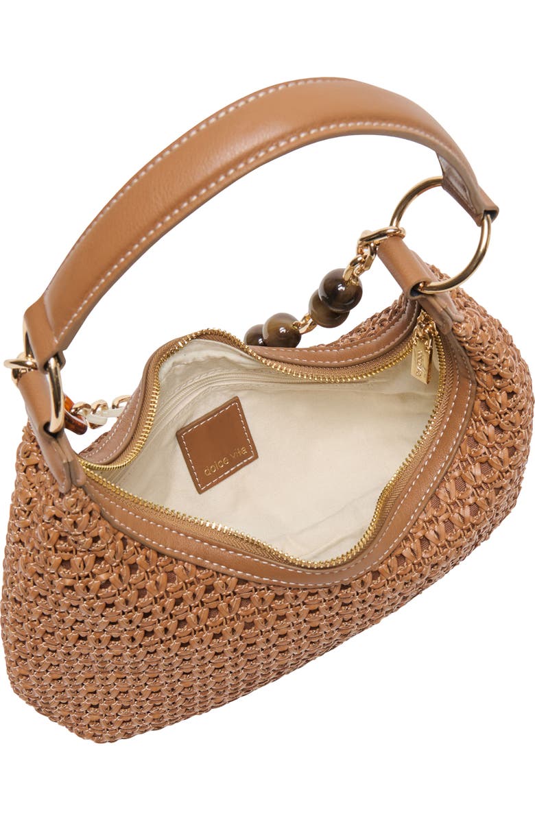 Dolce Vita Poppie Woven Faux Leather Shoulder Bag, Alternate, color, Saddle