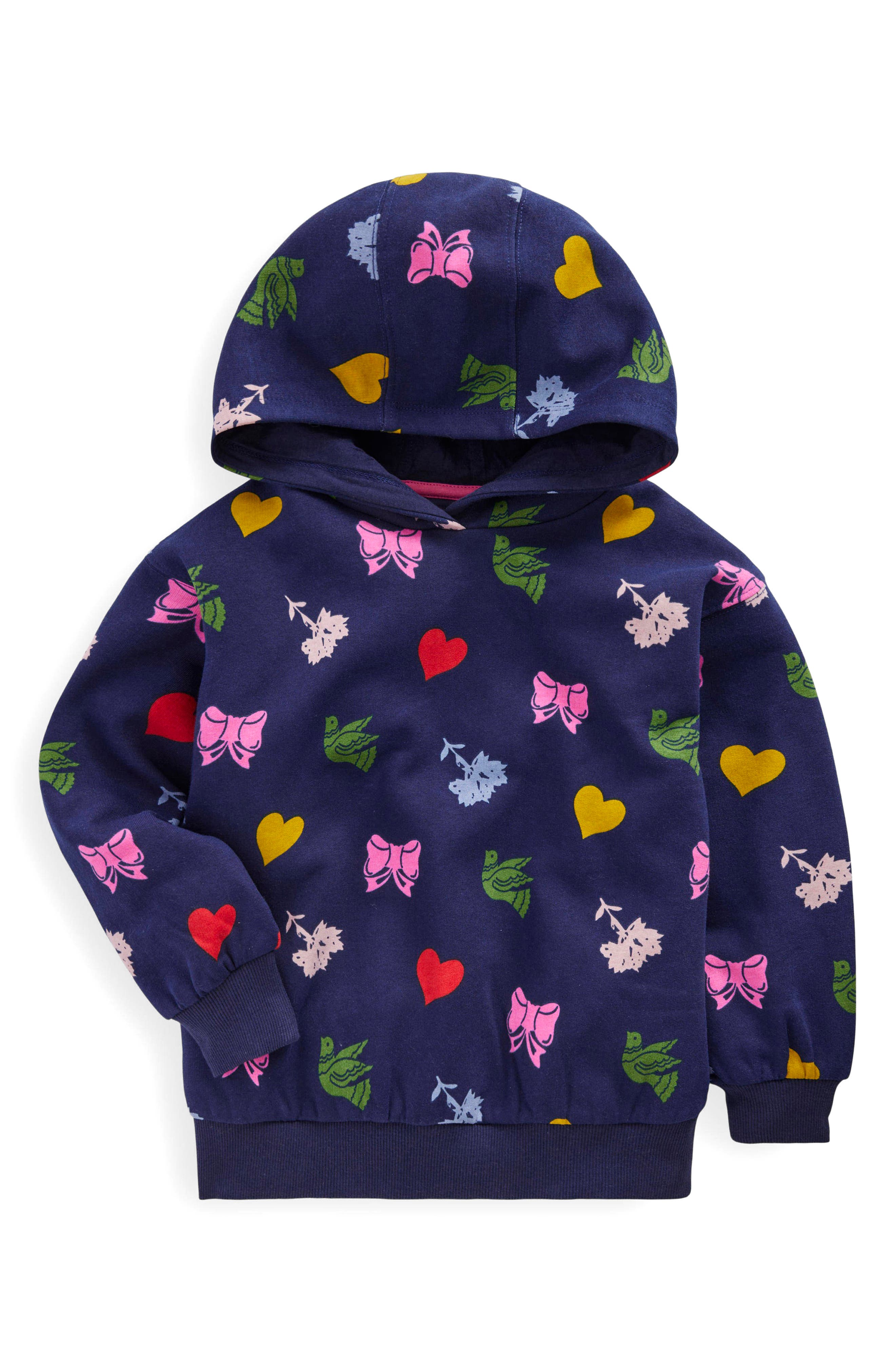 Mini Boden Kids' Print Cotton Hoodie