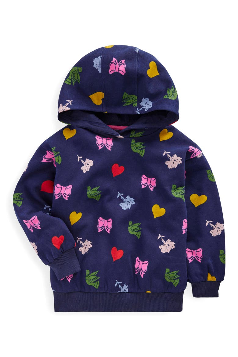 Kids' Print Cotton Hoodie, Main, color, COLLEGE NAVY FESTIVE FUN