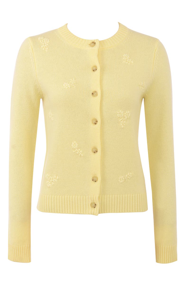 HOUSE OF CB Poppie Embroidered Wool & Cashmere Cardigan, Alternate, color, 