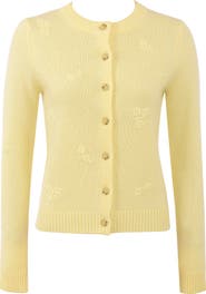 HOUSE OF CB Poppie Embroidered Wool & Cashmere Cardigan