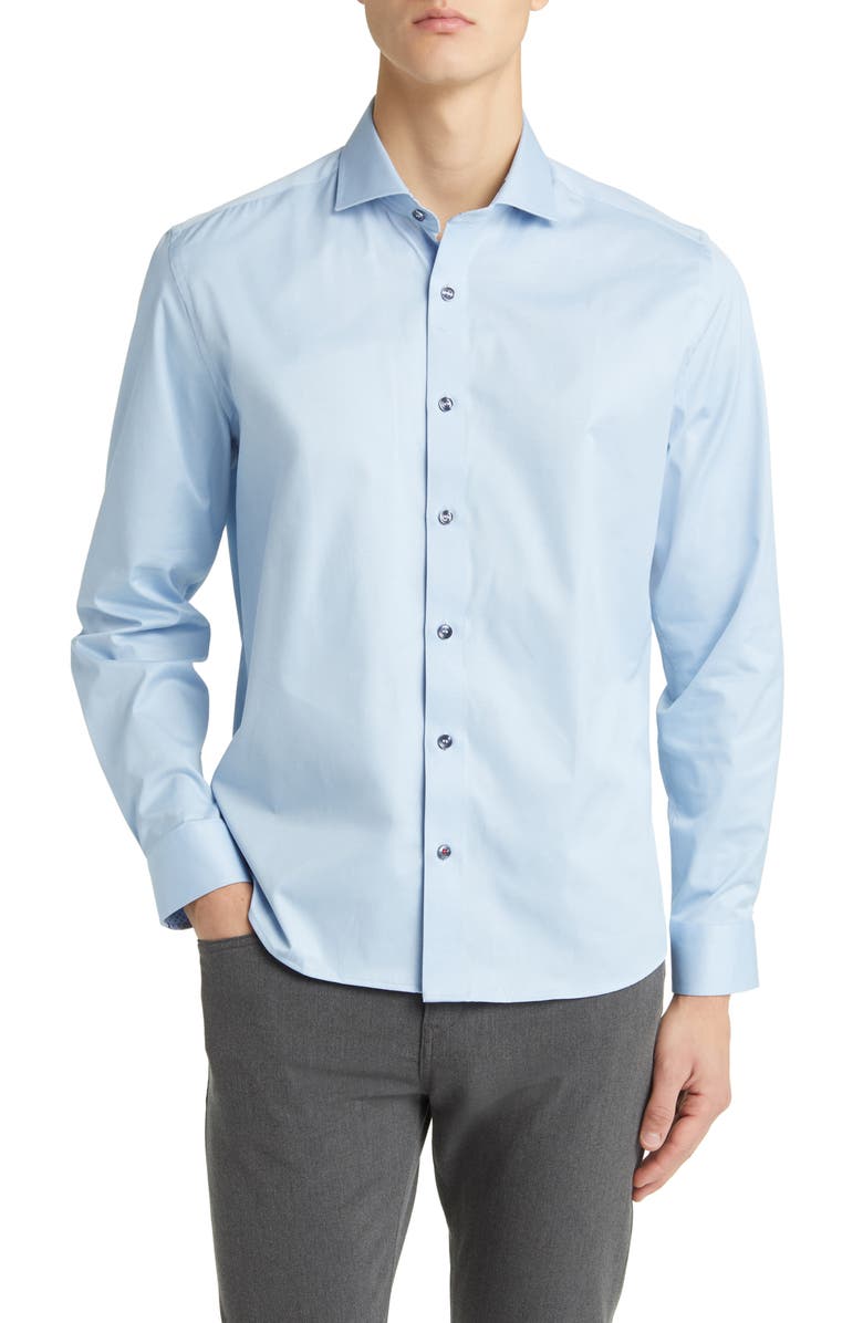 Stone Rose DRYTOUCH<sup>®</sup> Performance Sateen Button-Up Shirt, Main, color, Lt. Blue