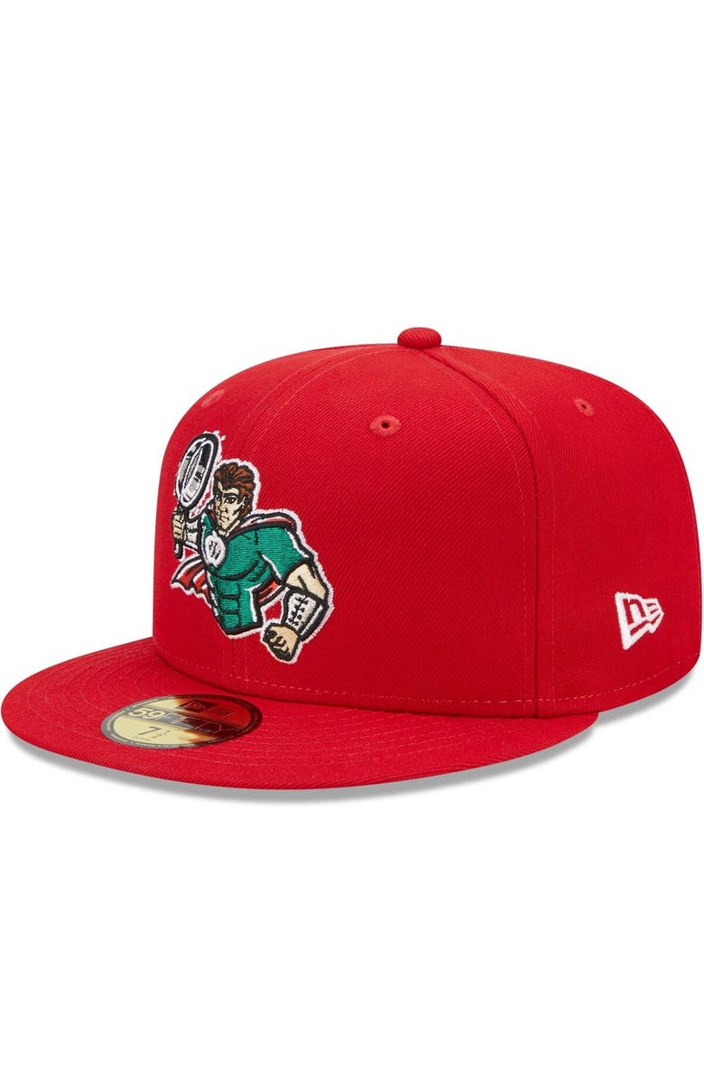 New Era Men's New Era Red Fort Wayne TinCaps Marvel x Minor League 59FIFTY Fitted Hat, Main, color, Red