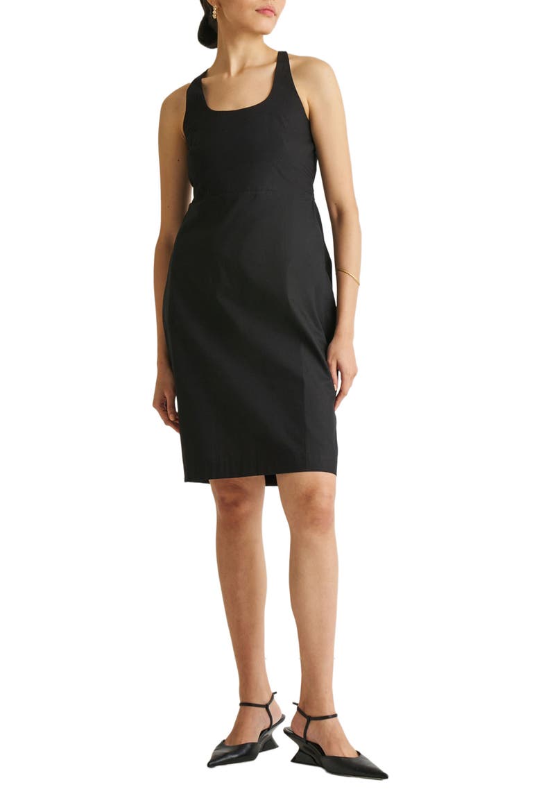 Fitted Knee Length Dress, Main, color, Black