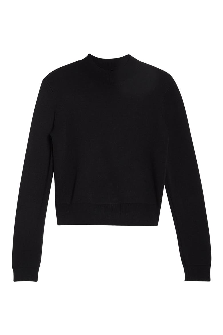 The Whitney Mock Neck Sweater, Alternate, color, BLACK