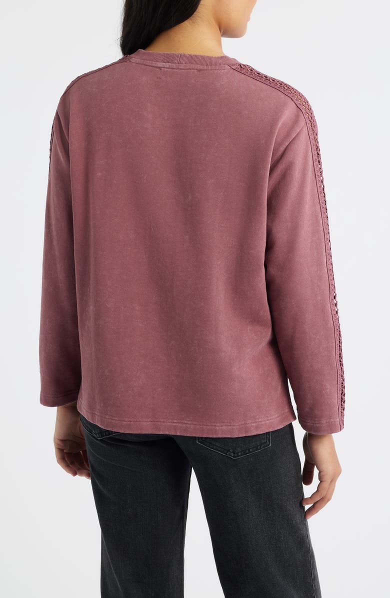 CITY BLUES Detailed Sleeve Sweatshirt, Alternate, color, Dusty Rose