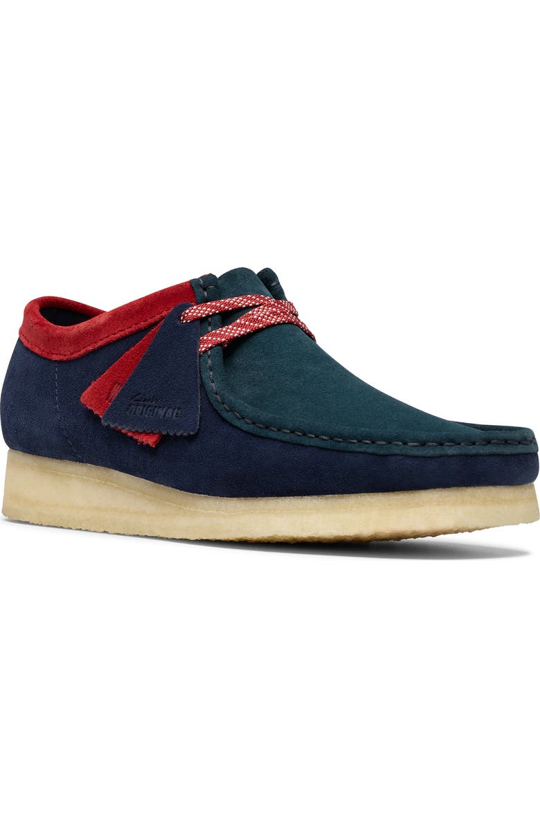 Clarks<sup>®</sup> Wallabee Moc Toe Chukka, Main, color, Dark Teal Combi