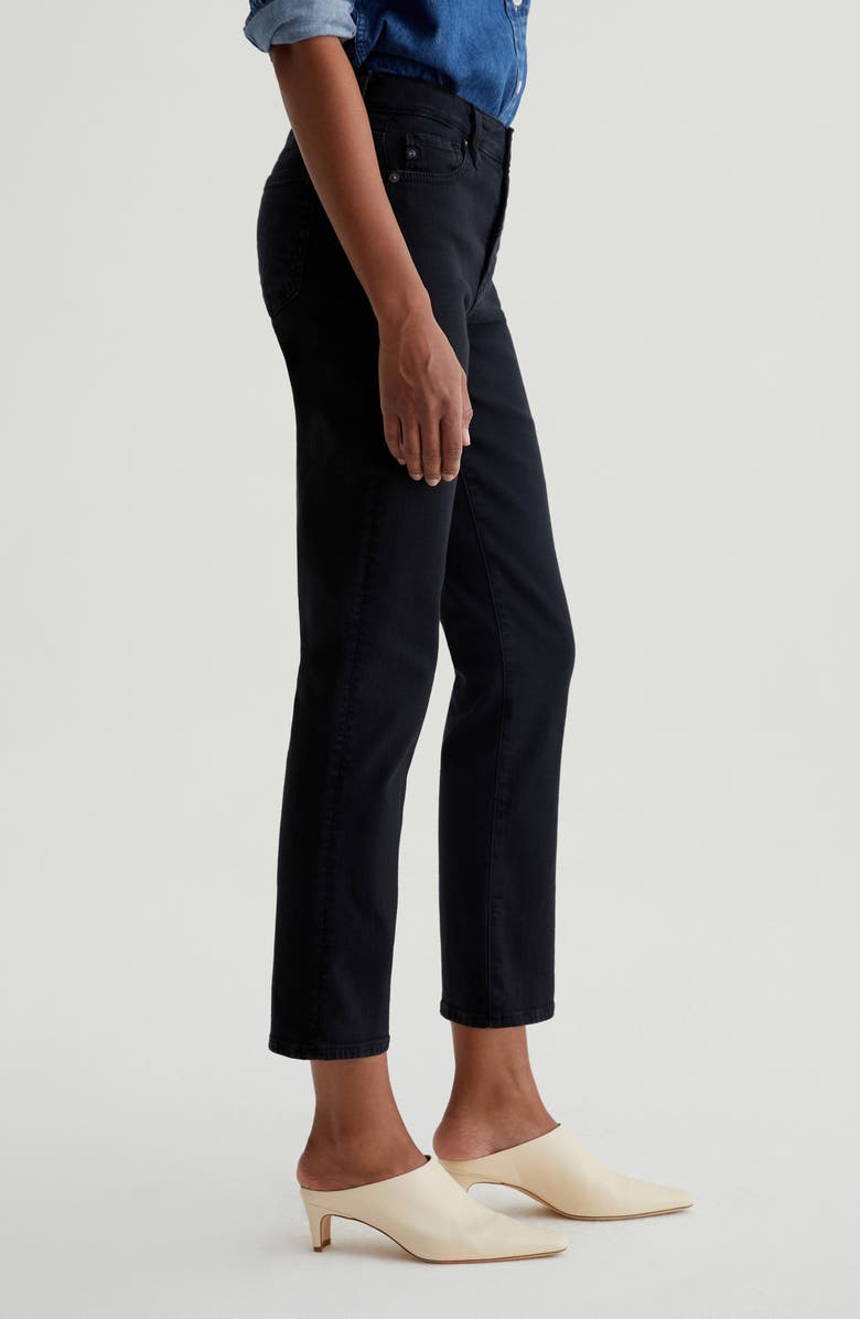 AG Mari Mid Rise Slim Straight Leg Crop Jeans, Alternate, color, Sulfur Black