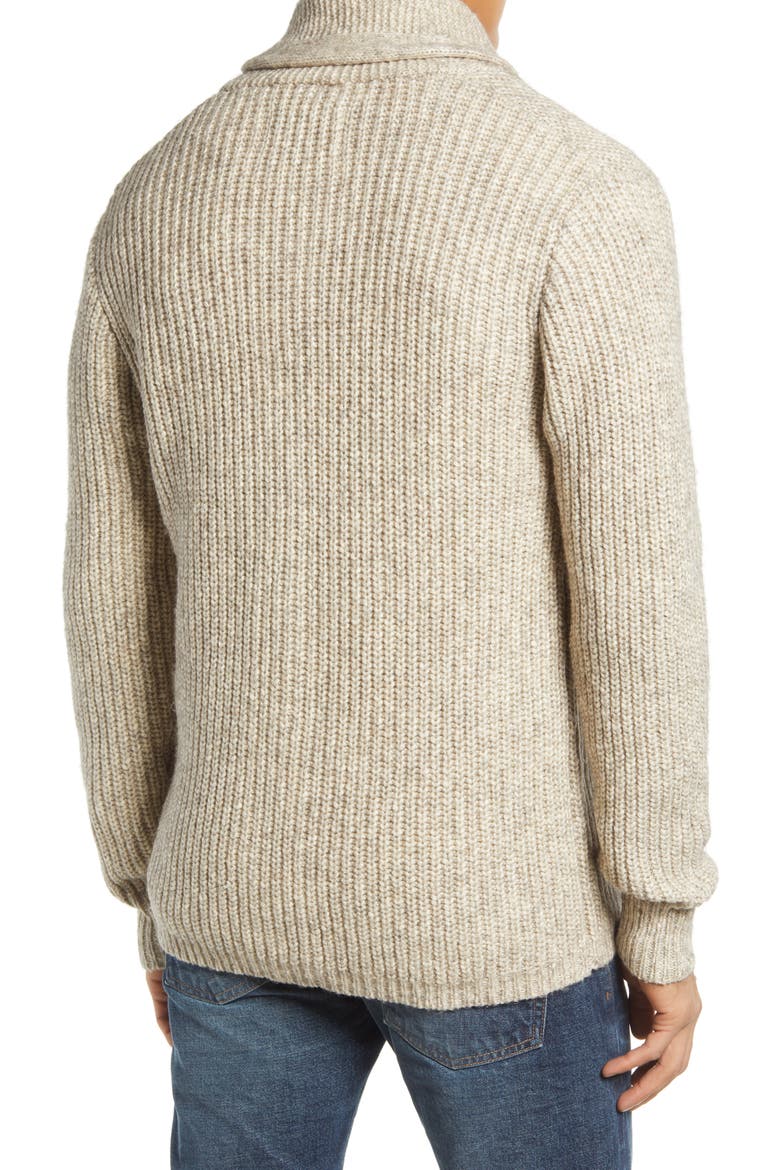 Heavyweight Shawl Collar Cardigan, Alternate, color, LIMESTONE