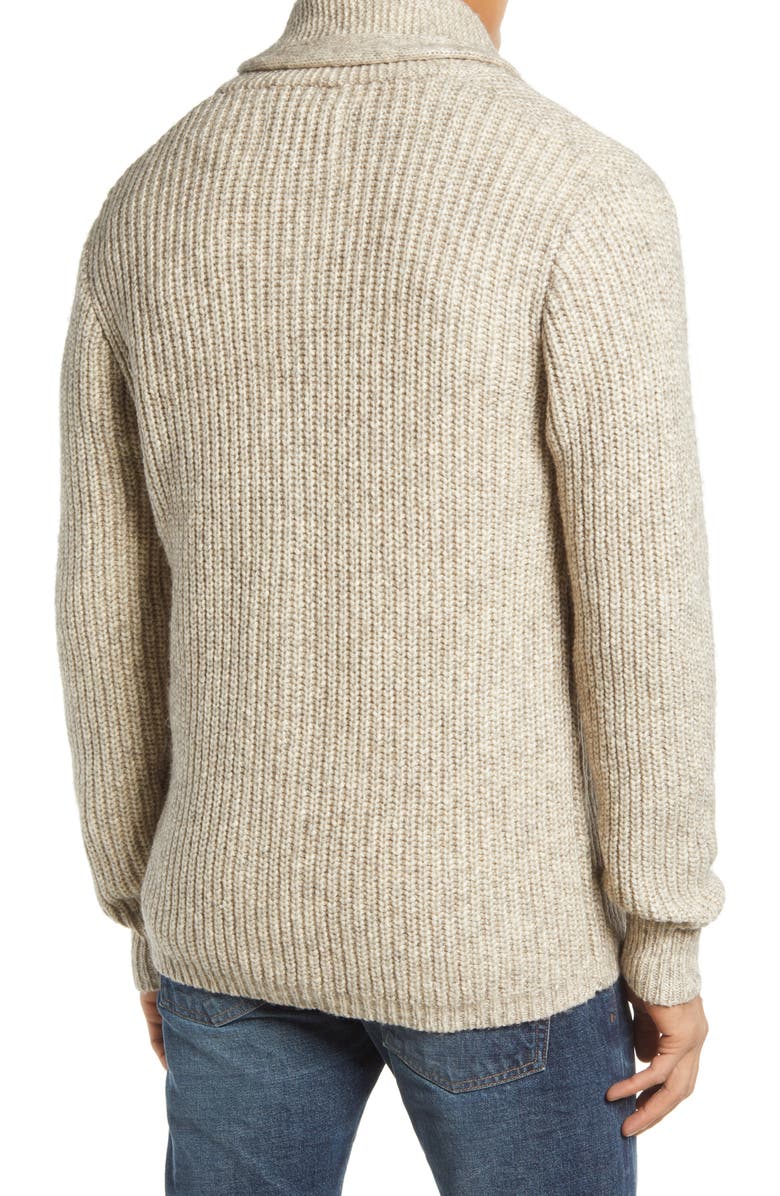 Schott NYC Heavyweight Shawl Collar Cardigan, Alternate, color, Limestone