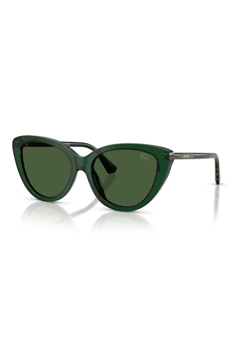 55mm Cat Eye Sunglasses, Alternate, color, GREEN