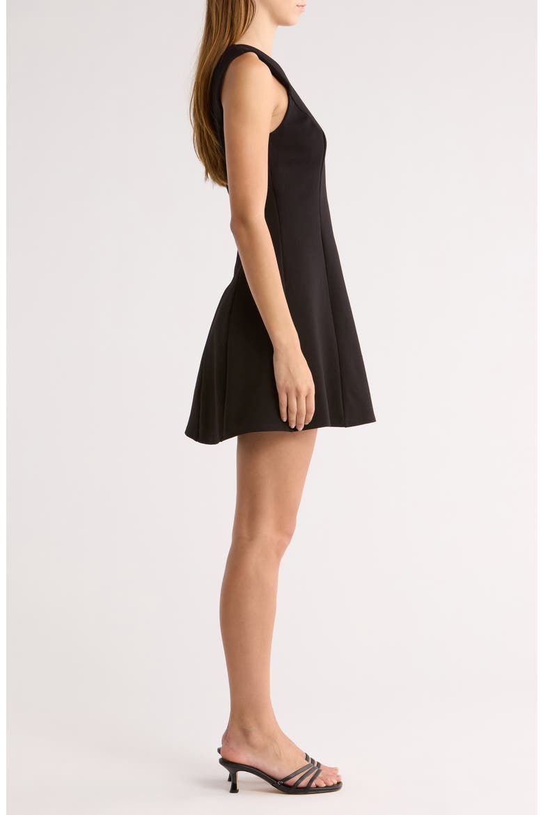 Ava Fit & Flare Knit Dress, Alternate, color, BLACK